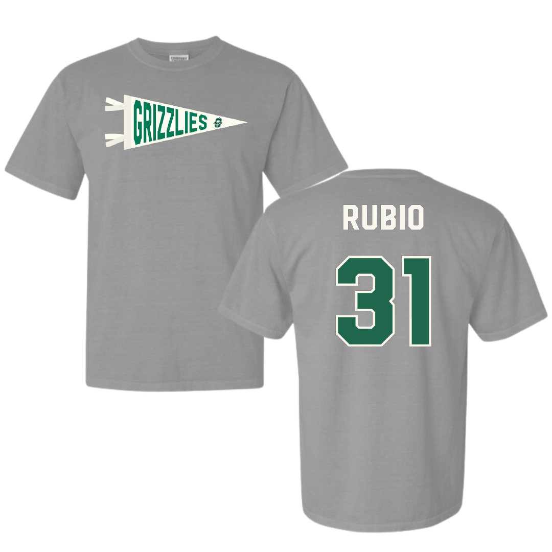 Adams State University Football Light Gray Pennant Comfort Colors Tee - #31 Miguel Rubio