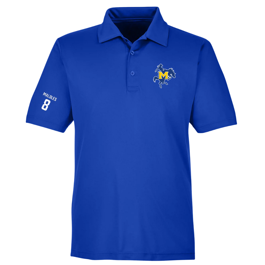 McNeese State University Football Blue Polo - #8 Royce Maloles