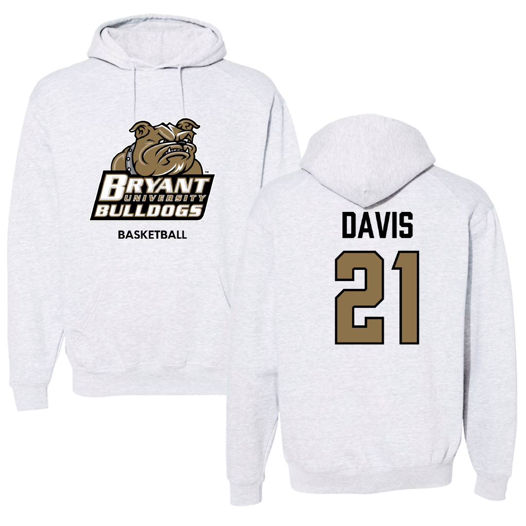 Bryant University Basketball (M) Light Gray Hoodie - #21 Aaron Davis
