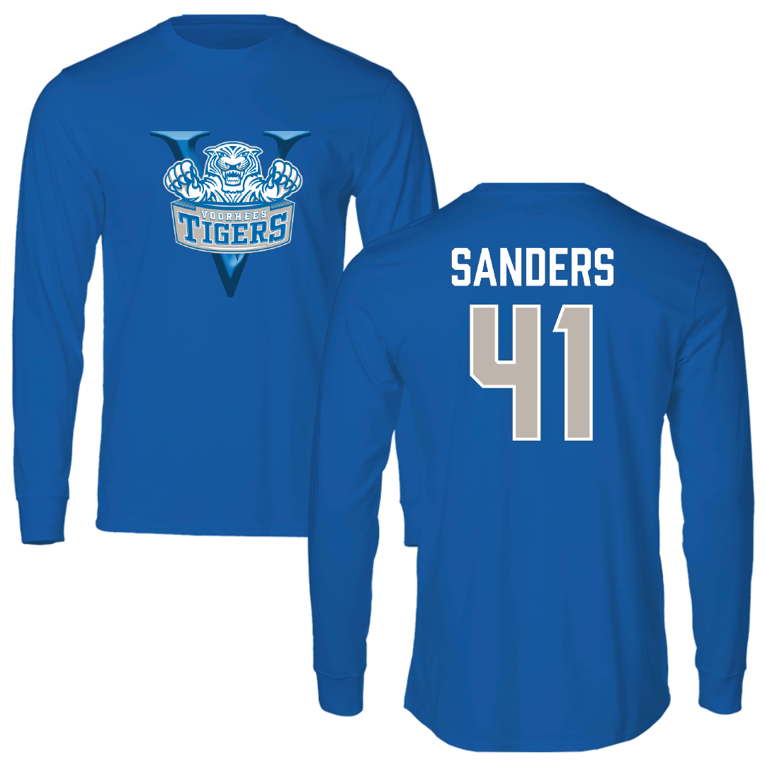 Voorhees University Baseball Blue Performance Long Sleeve - #41 Jaylon Sanders