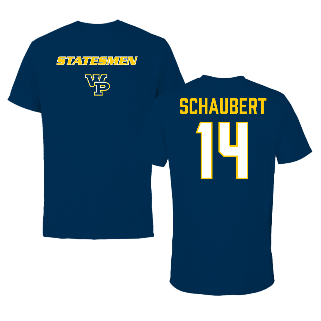 William Penn University Football Navy Performance Tee - #14 Jerome Schaubert