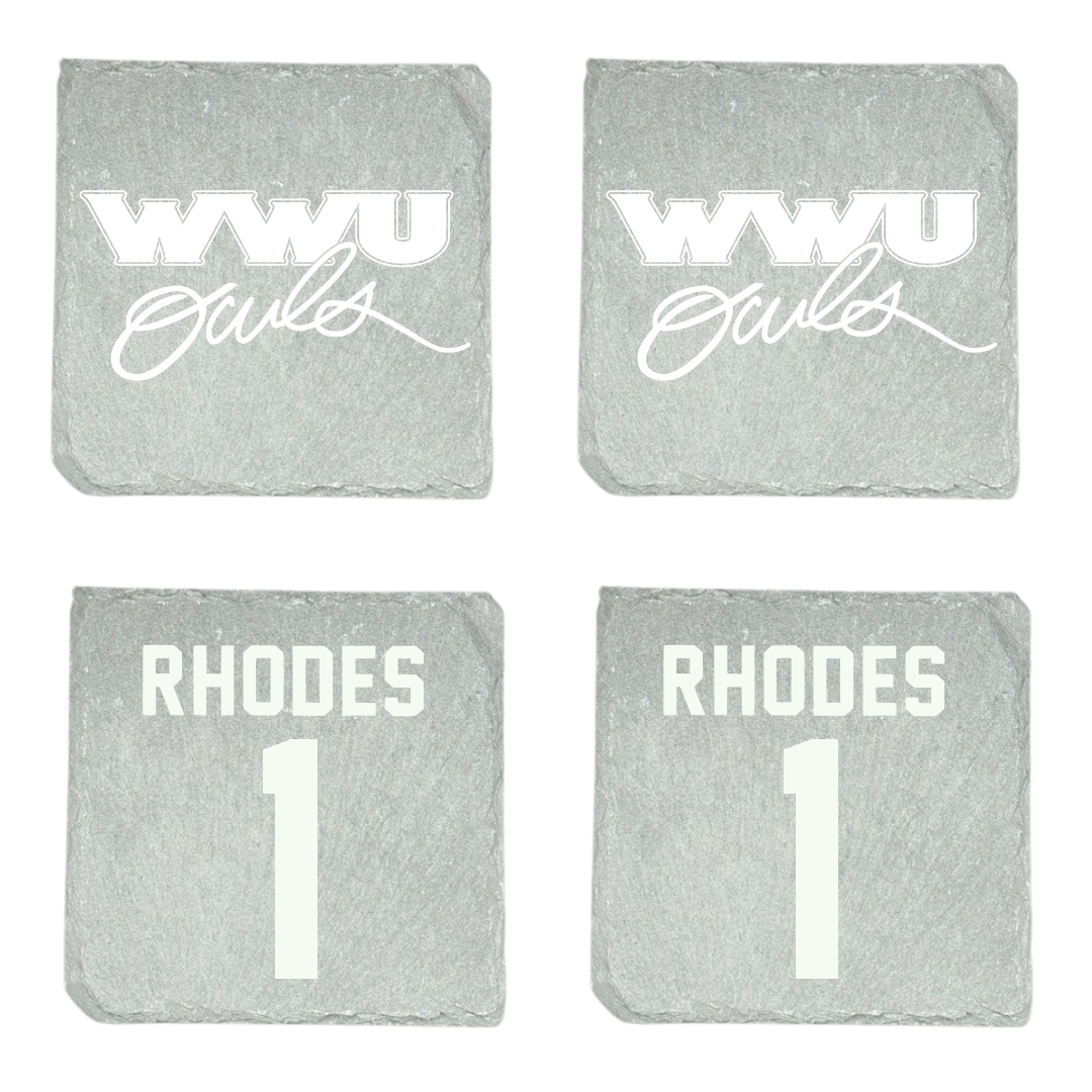 William Woods University Lacrosse (M) Stone Coaster (4 Pack)  - #1 Collis Rhodes
