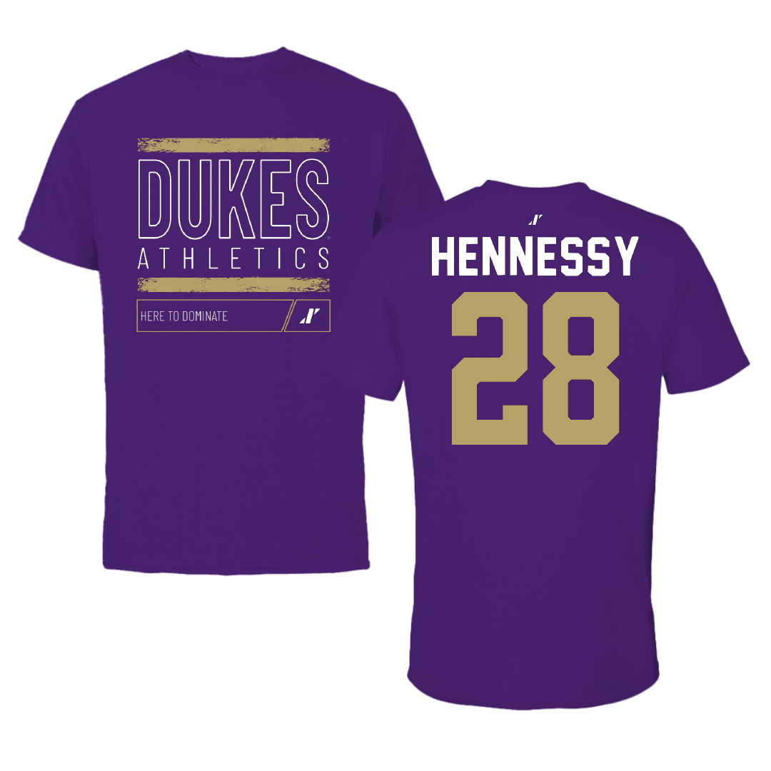 James Madison University Softball Purple Dominate Performance Tee - #28 Hannah Hennessy