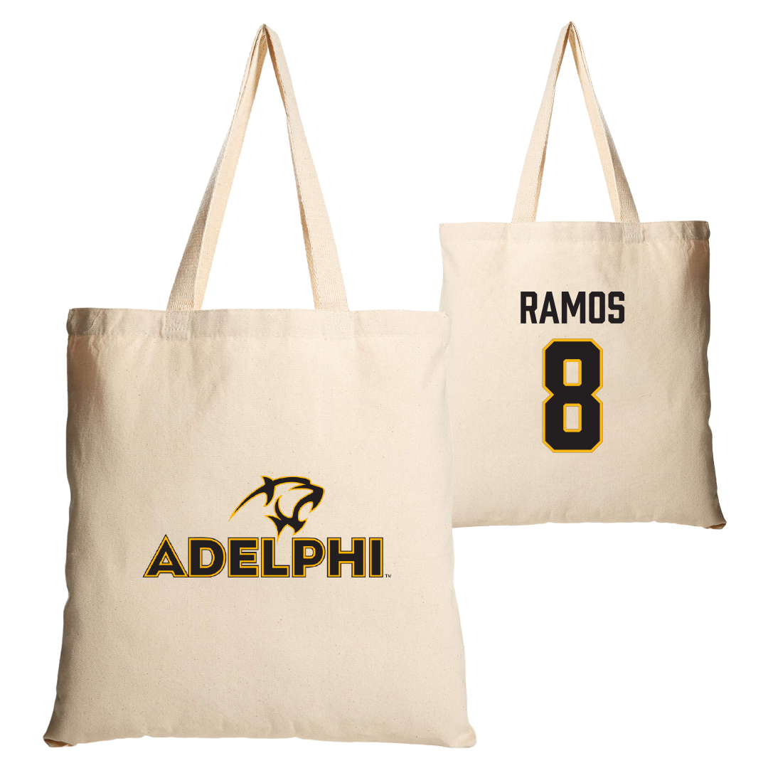 Adelphi University Baseball Tan Canvas Tote Bag - #8 Albert Ramos