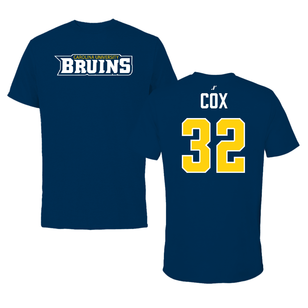 Carolina University Soccer (M) Navy Tee - #32 Joseph Cox