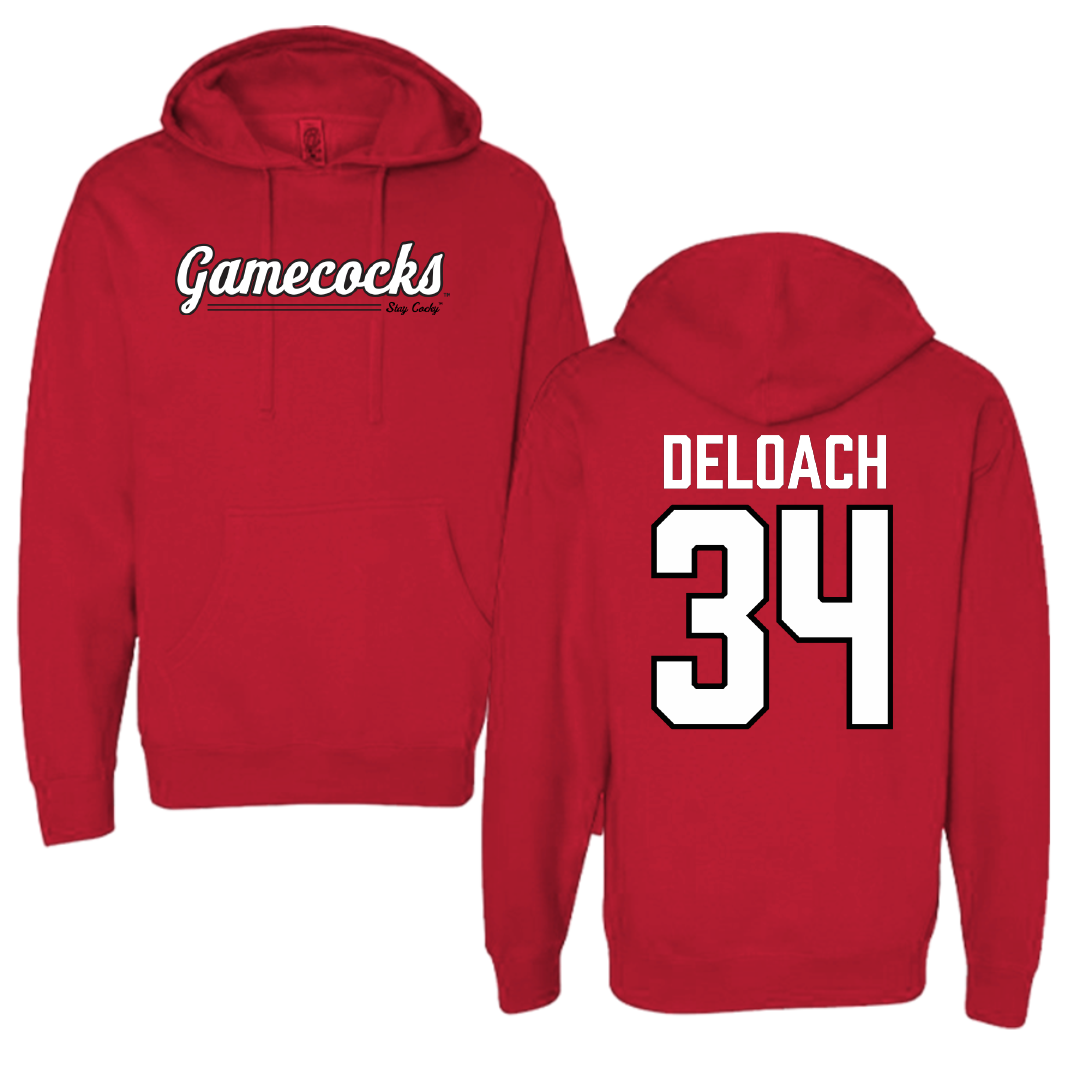 Jacksonville State University Football Red General Hoodie - #34 Dajwon DeLoach