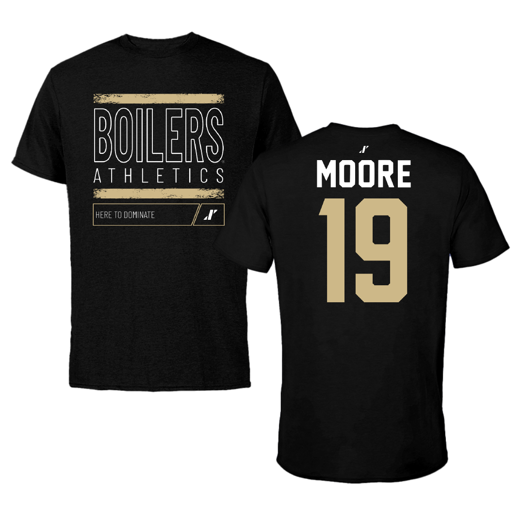 Purdue University Baseball Black Dominate Tee - #19 Avery Moore