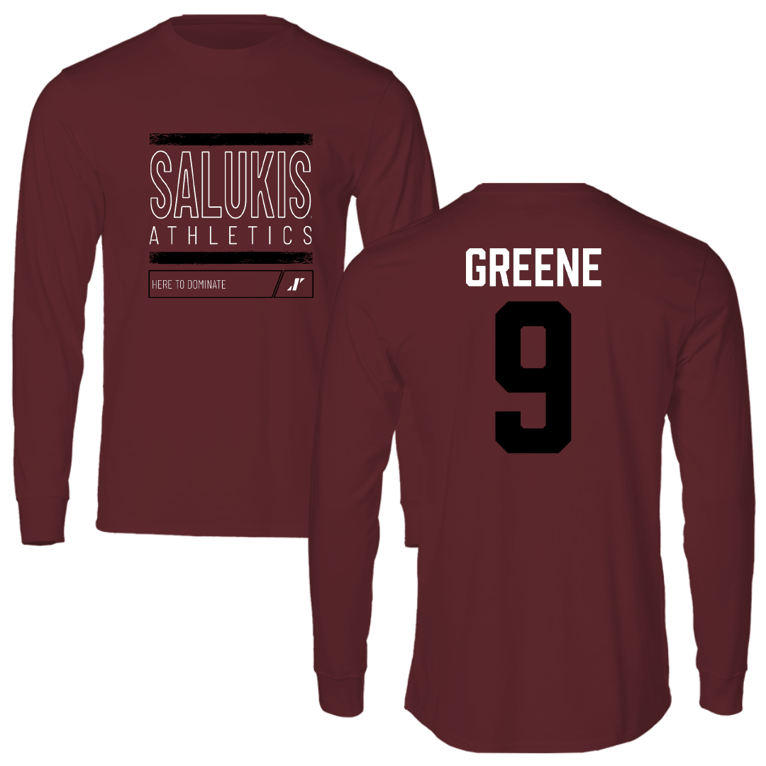 Southern Illinois University at Carbondale Football Maroon Dominate Long Sleeve - #9 Dewey Greene