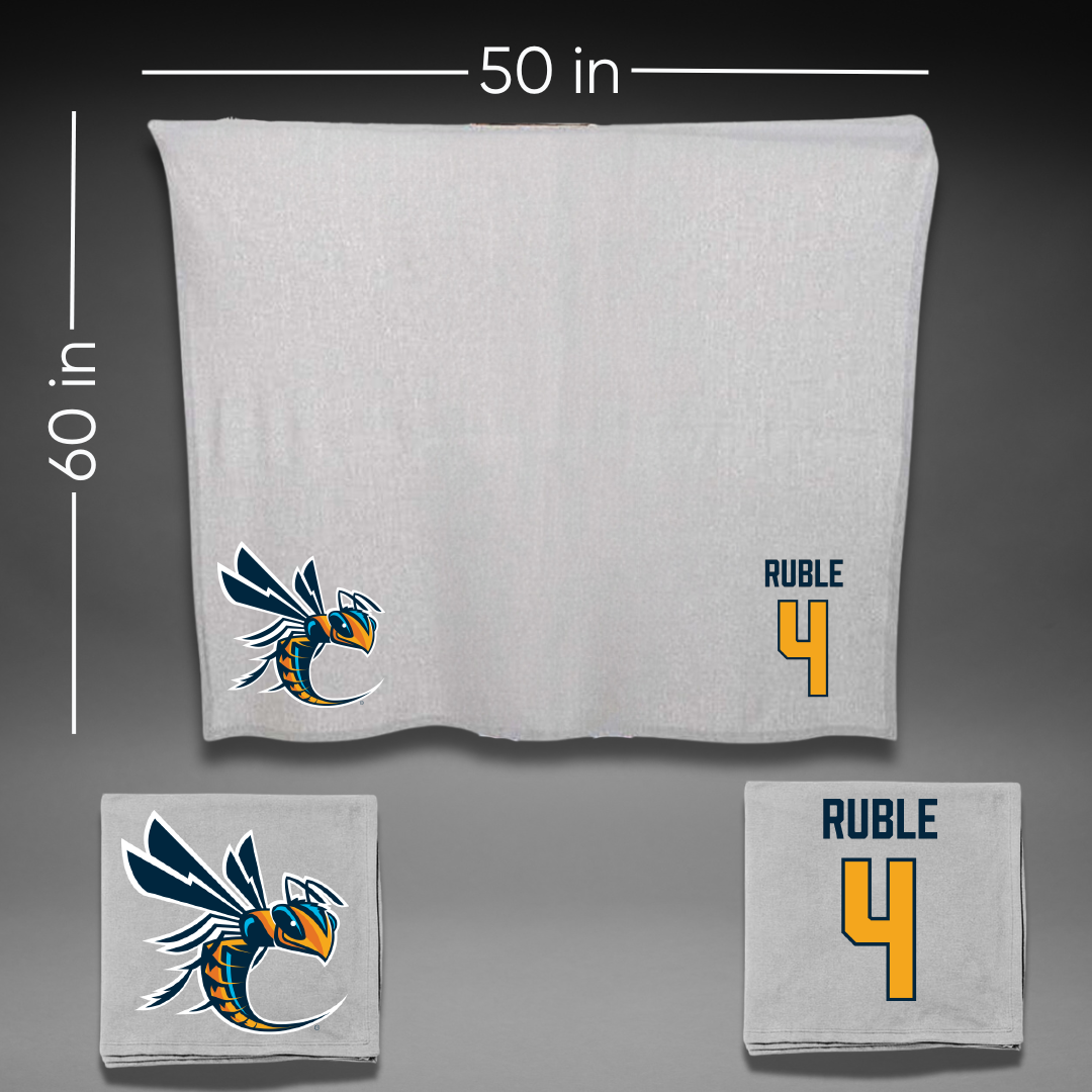 Cedarville University Basketball Gray Blanket - #4 Trevor Ruble