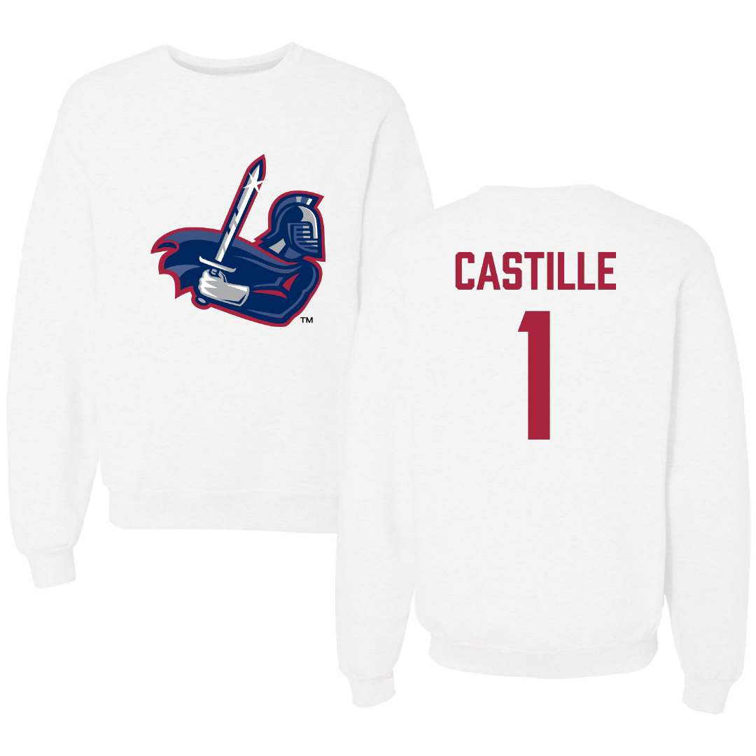 Sterling College Football White Crewneck - #1 Logan Castille
