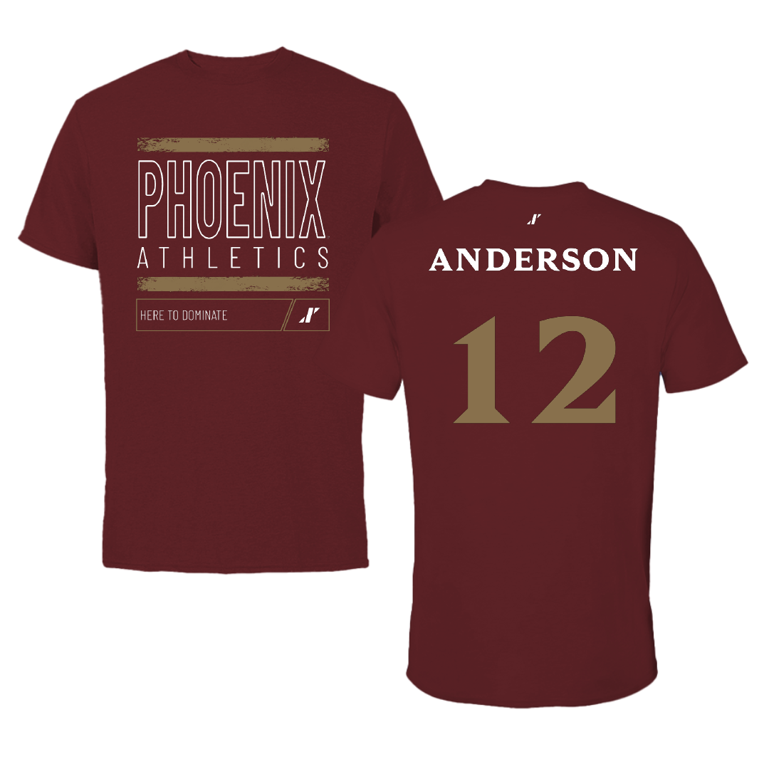 Elon University Basketball Maroon Dominate Performance Tee - #12 Laila Anderson