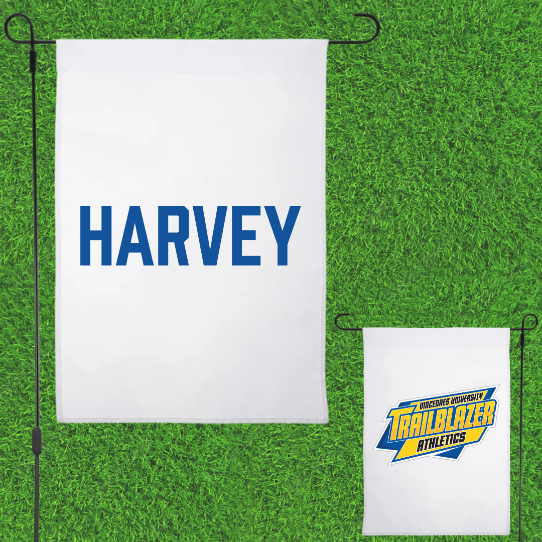 Vincennes University Bowling (M) White Garden Flag - Tad Harvey