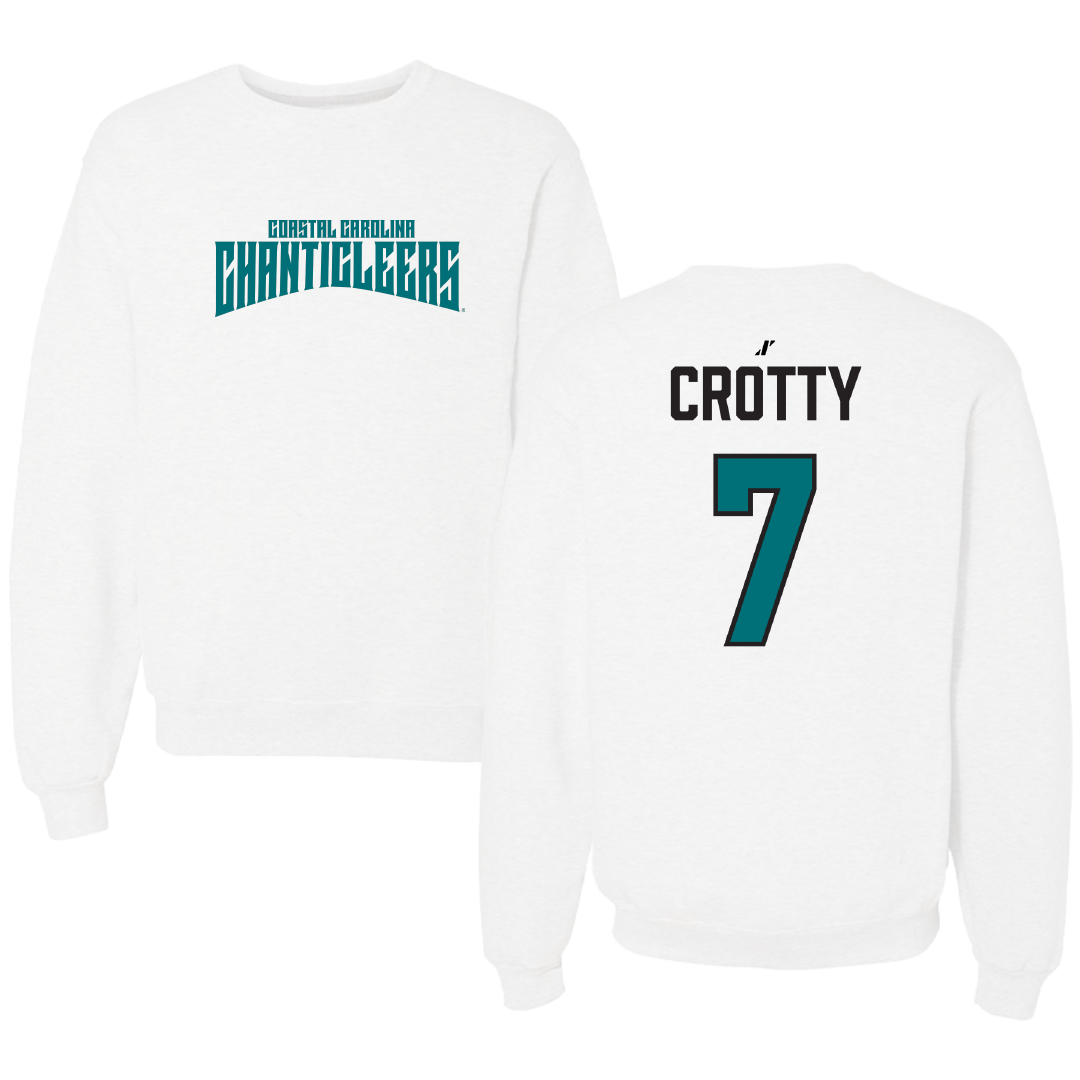 Coastal Carolina University Soccer White Classic Crewneck - #7 Leah Crotty