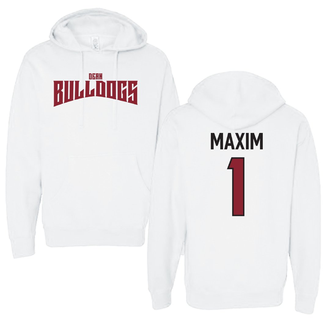 Dean College Baseball White Classic Hoodie - #1 Bert Maxim