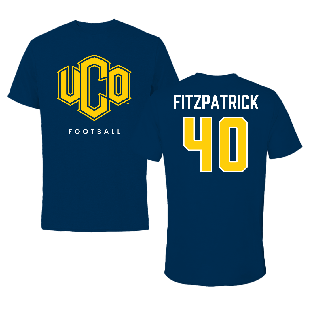 University of Central Oklahoma Football Navy University Tee - #40 Christopher Fitzpatrick
