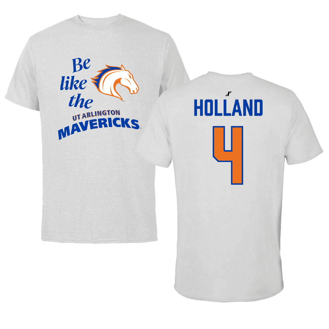 University of Texas at Arlington Softball Light Gray Be Like Us Performance Tee - #4 Peyton Holland