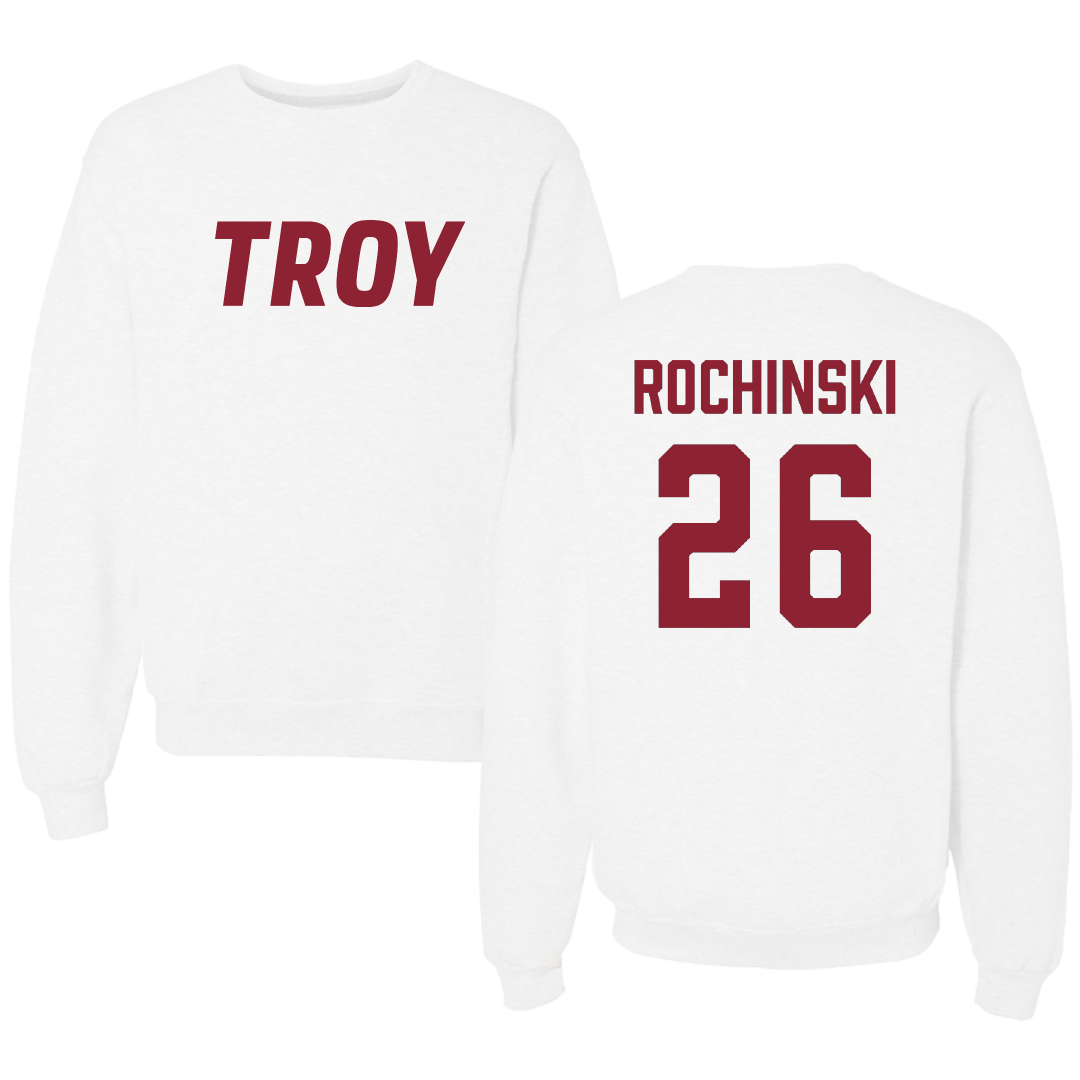 Troy University Softball White Crewneck - #26 Kalee Rochinski