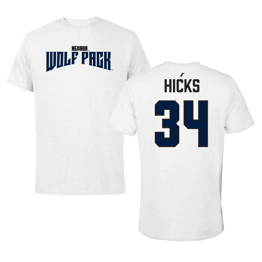 University of Nevada Basketball White Classic Tee - #34 Kendra Hicks