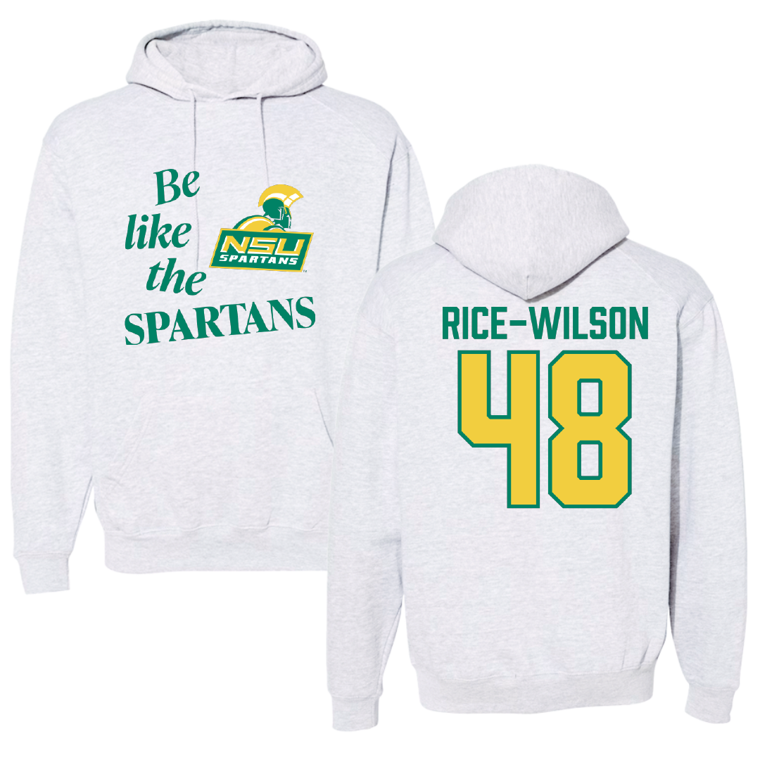Norfolk State University Football Light Gray Be Like Us Hoodie - #48 Javari Rice-Wilson