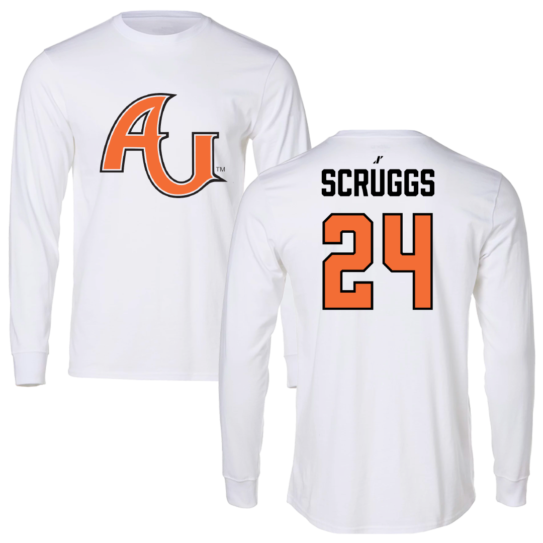 Anderson University (Indiana) Basketball (M) White Performance Long Sleeve - #24 Jacob Scruggs