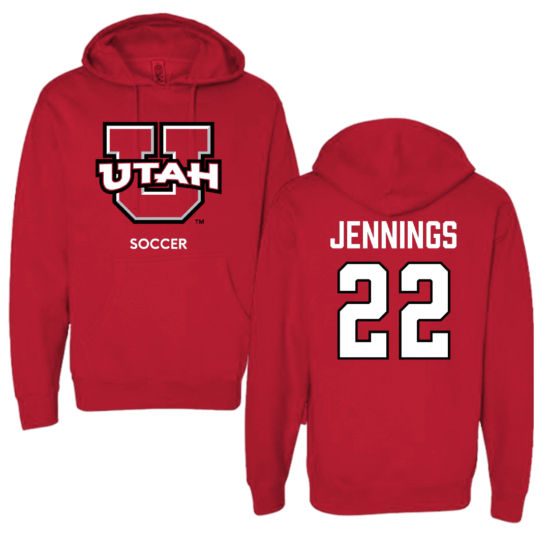 University of Utah Soccer (W) Red Utes Hoodie - #22 Kyla Jennings
