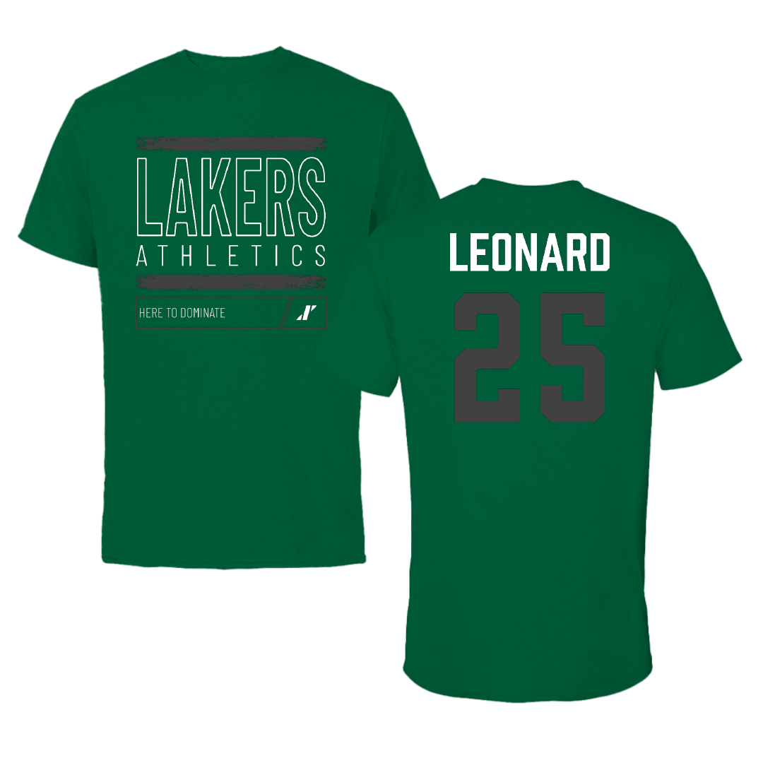 Roosevelt University Basketball Green Dominate Performance Tee - #25 Aubrey Leonard