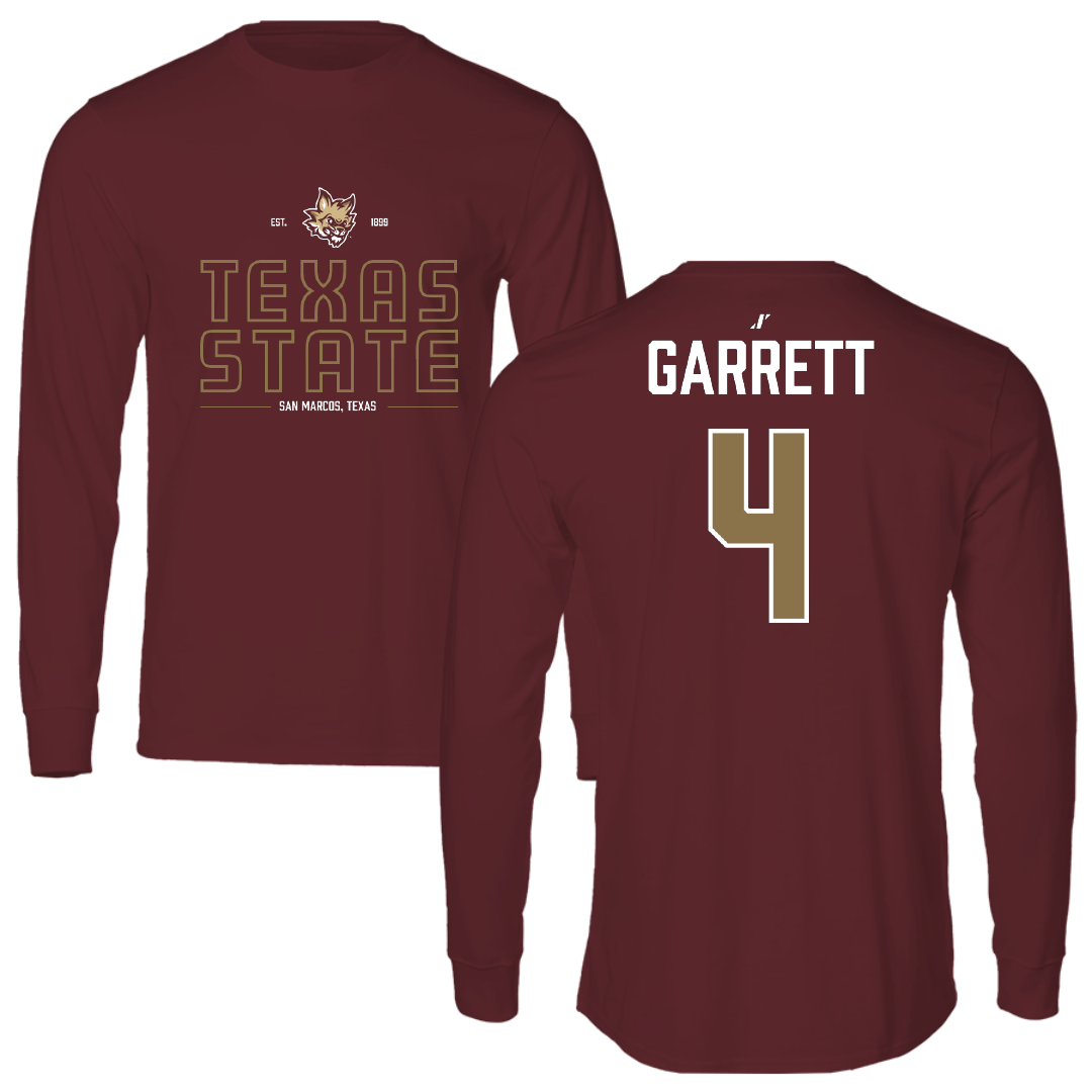 Texas State University Softball Maroon General Long Sleeve - #4 Mayson Garrett
