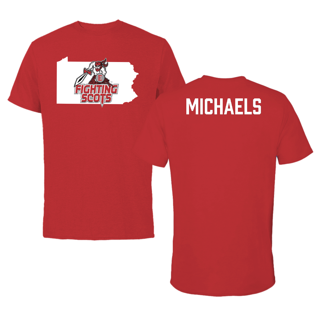 PennWest Edinboro Wrestling Red State Tee - Ryan Michaels