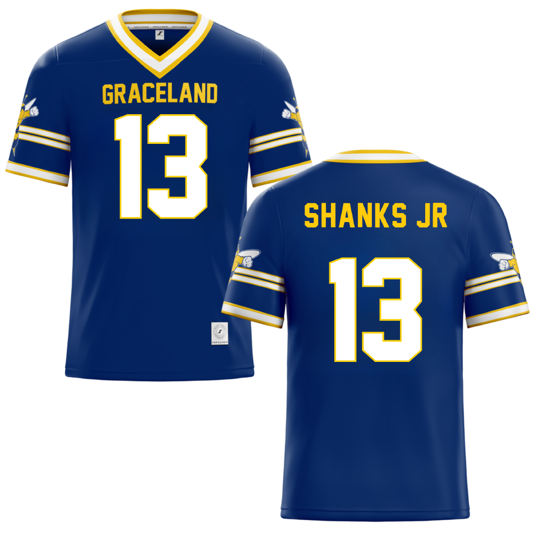 Graceland University Blue Football Jersey - #13 Timothy Shanks Jr