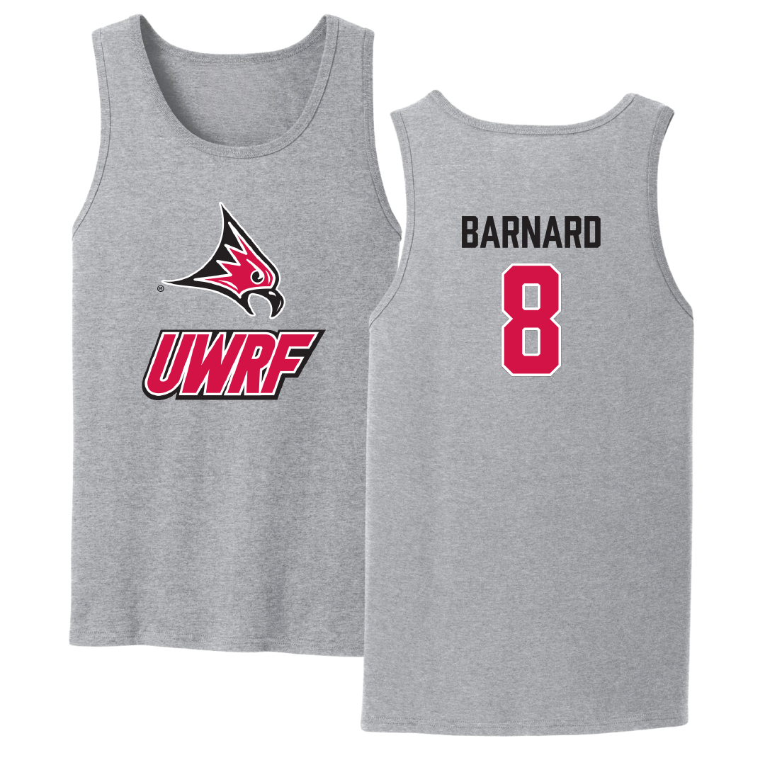 University of Wisconsin-River Falls Football Sport Gray Tank Top - #8 Jake Barnard