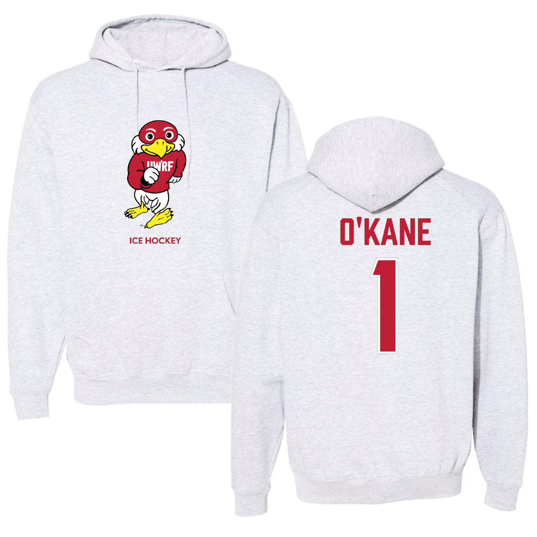 University of Wisconsin-River Falls Ice Hockey (W) Light Gray Hoodie - #1 Jordan O'Kane