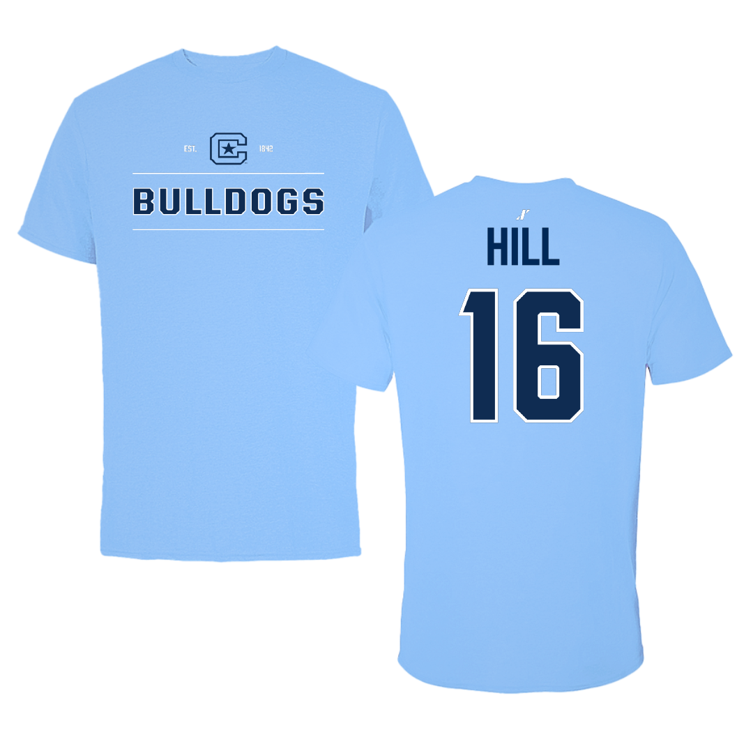 The Citadel Football Carolina Blue General Tee - #16 Xavier Hill