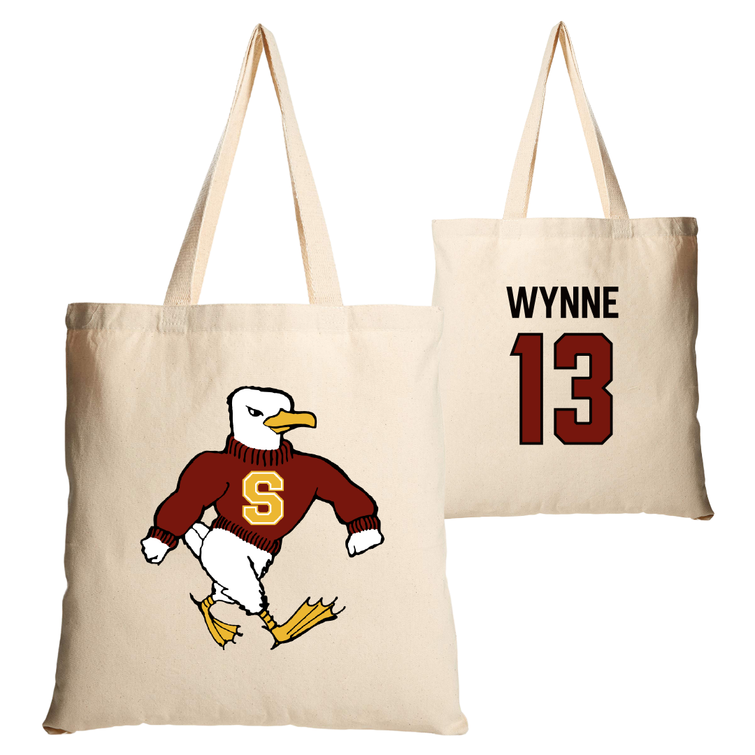 Salisbury University Basketball Tan Canvas Tote Bag - #13 Patrick Wynne