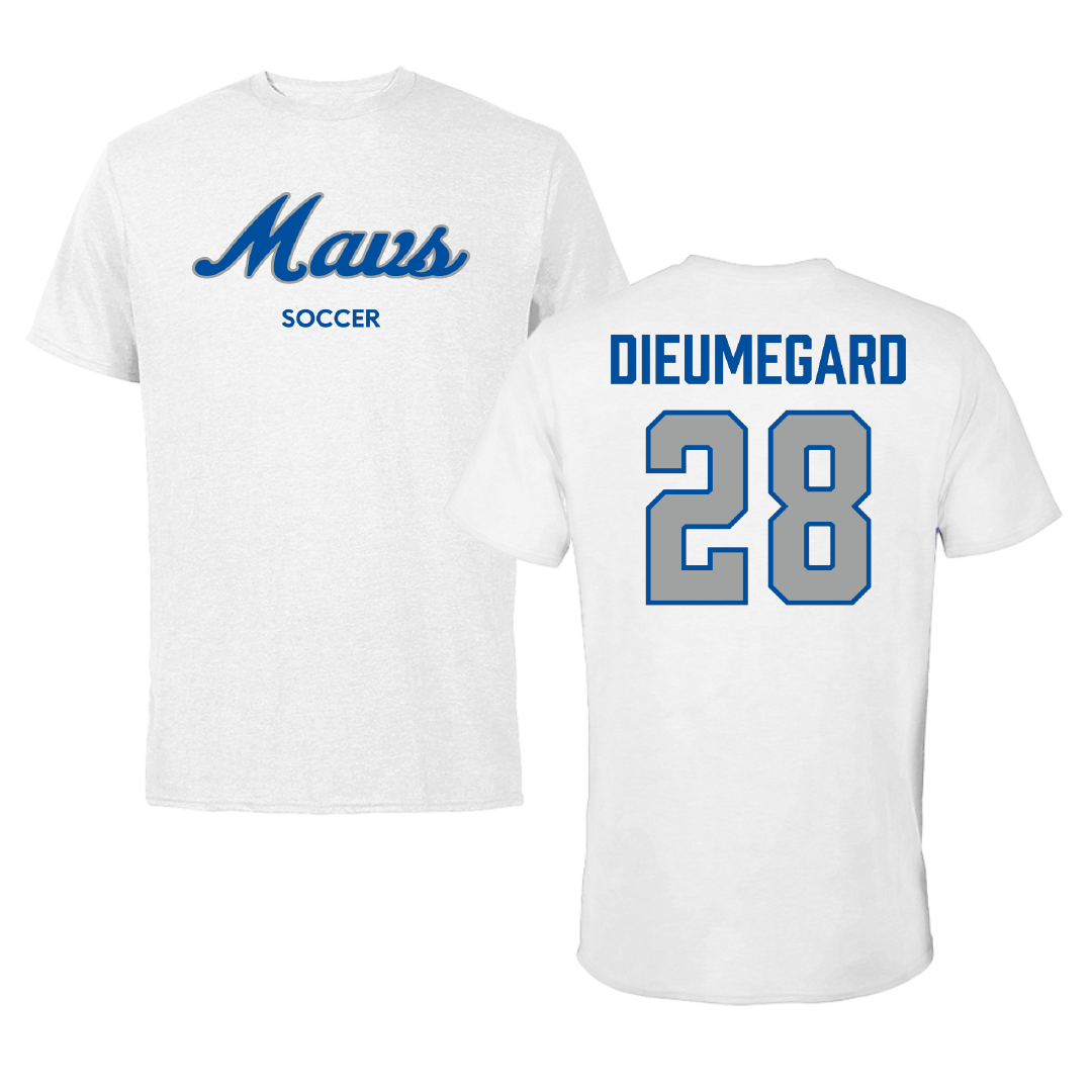 Mercy University Soccer (W) White Tee - #28 Dakota Dieumegard