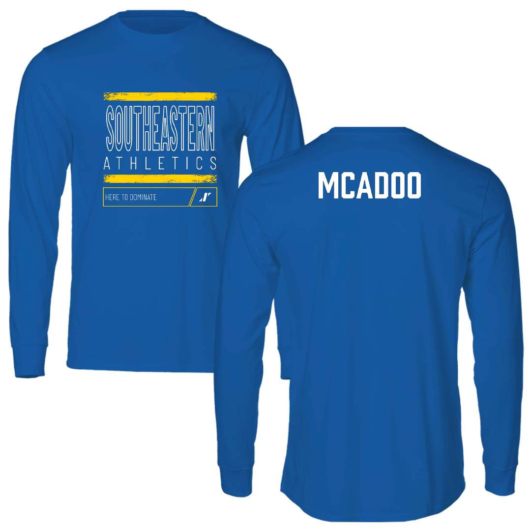 Southeastern Oklahoma State University TF and XC Blue Dominate Long Sleeve - Sequoya McAdoo
