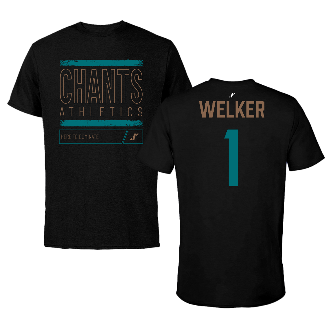 Coastal Carolina University Volleyball (W) Black Dominate Performance Tee - #1 Hatteras Welker