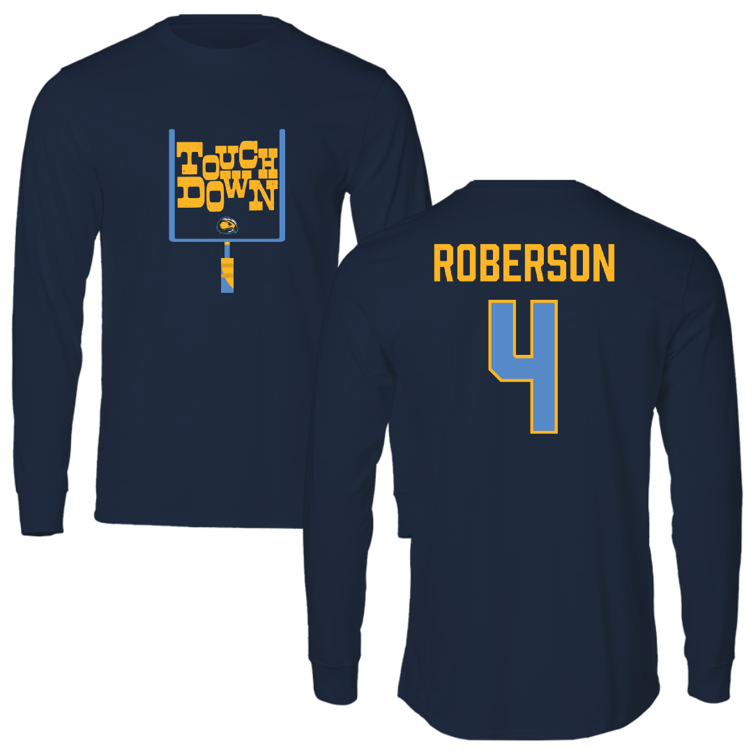 Fort Lewis College Football Navy Touchdown Performance Long Sleeve - #4 Asa Roberson