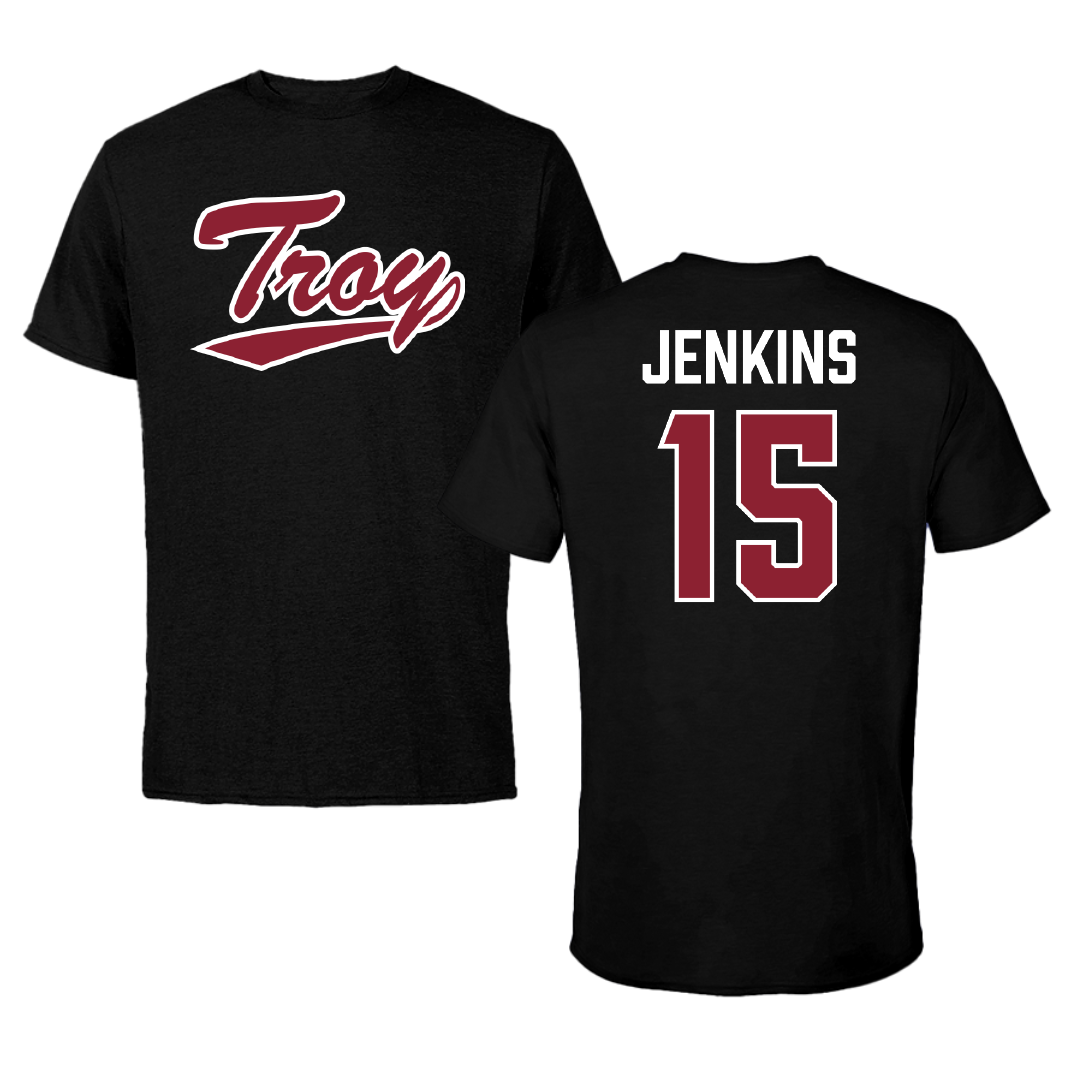 Troy University Softball Black Tee - #15 Sophia Jenkins