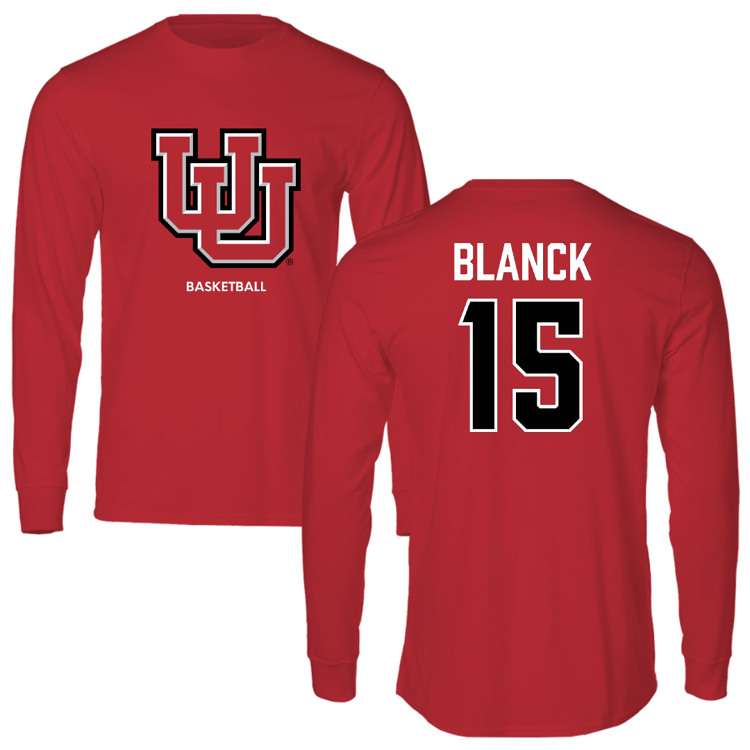 University of Utah Basketball (W) Red Block Long Sleeve - #15 Alyssa Blanck