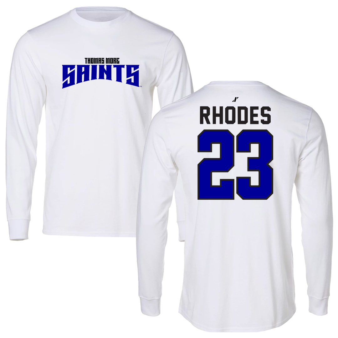 Thomas More University Lacrosse White Classic Performance Long Sleeve - #23 Miles Rhodes