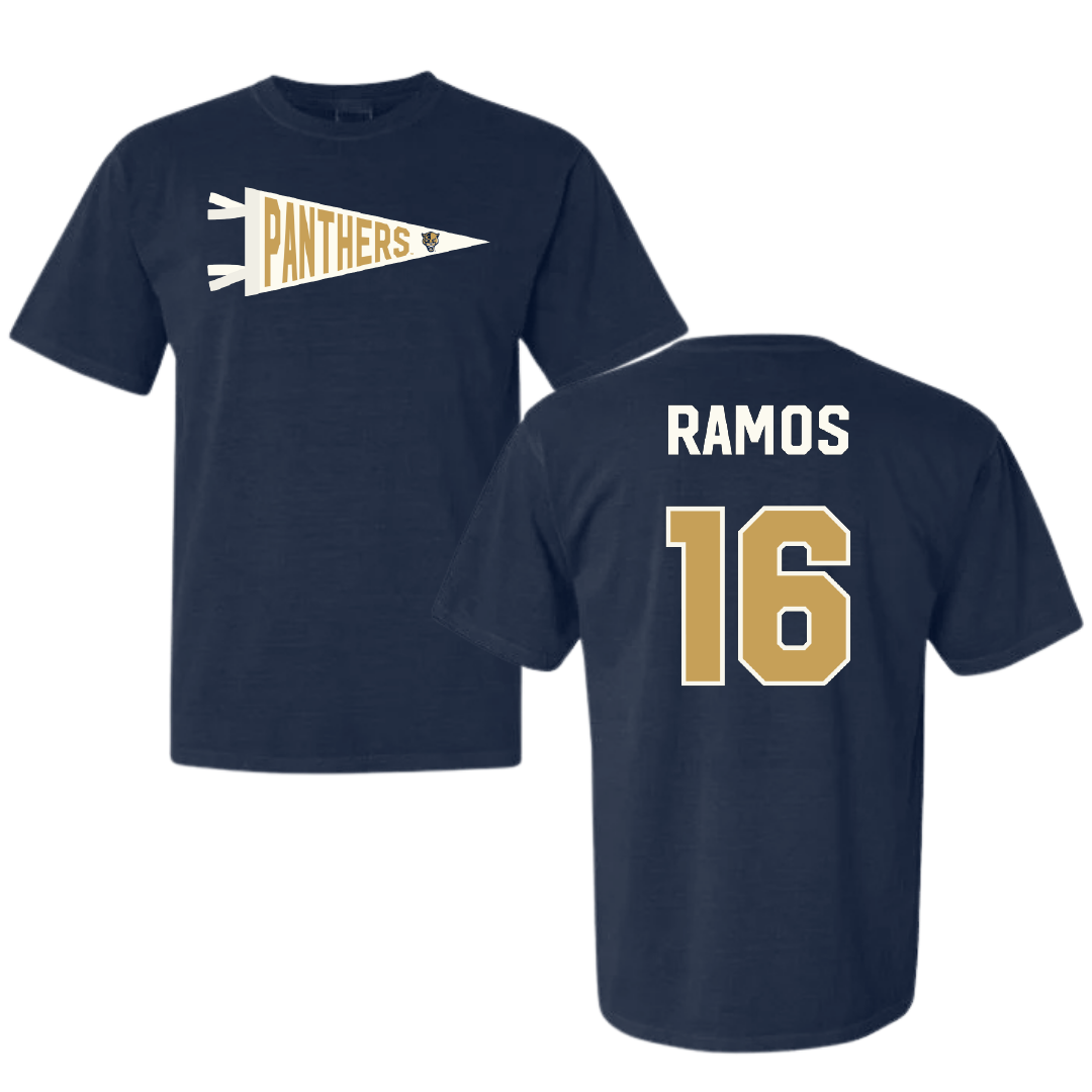 Florida International University Soccer Navy Pennant Comfort Colors Tee - #16 Sophia Ramos