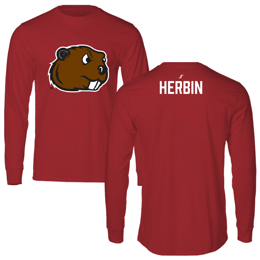 Minot State University Wrestling (W) Canvas Red Long Sleeve - Aniya Herbin