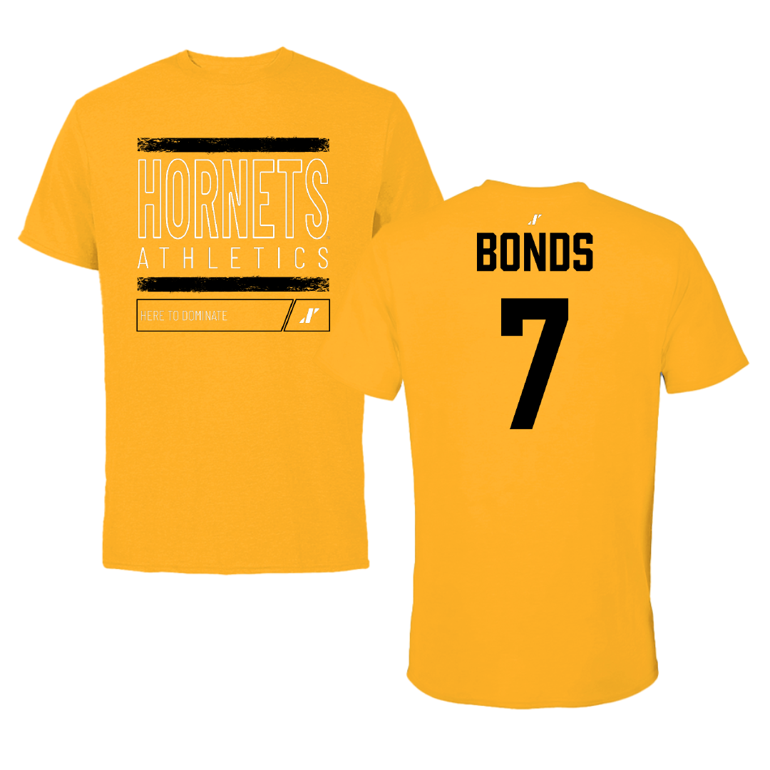 Alabama State University Basketball Gold Dominate Performance Tee - #7 Damarion Bonds