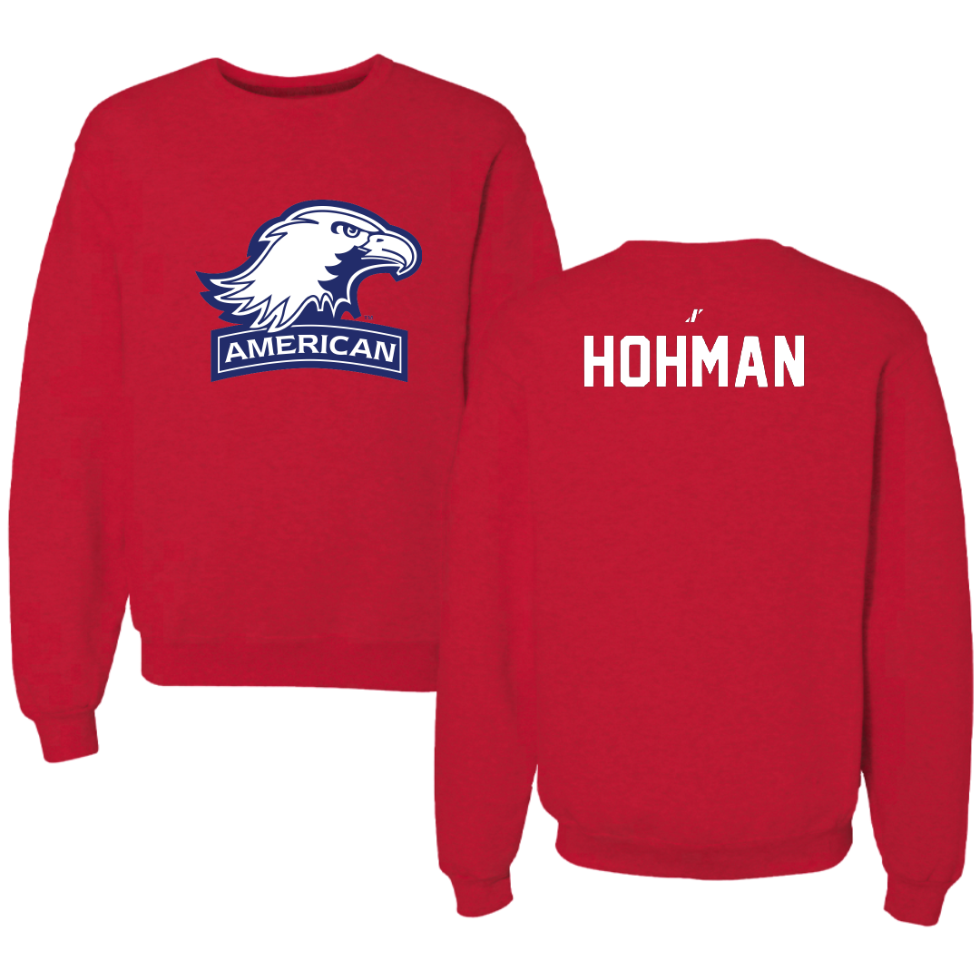 American University Wrestling Red Crewneck - Hunter Hohman
