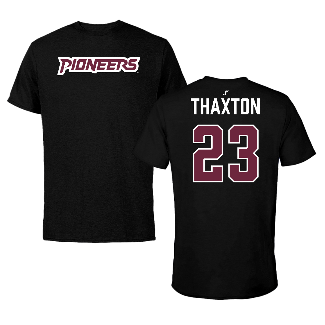 Texas Woman's University Soccer Black Performance Tee - #23 Mia Thaxton