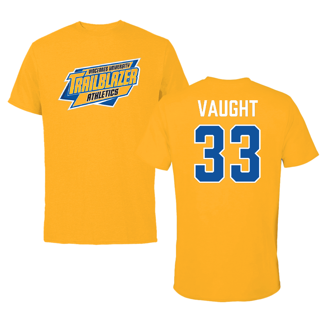 Vincennes University Baseball Gold Tee - #33 Aiden Vaught