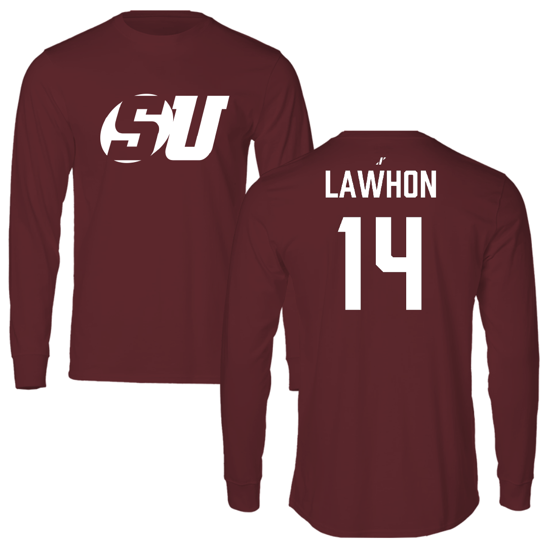 Schreiner University Soccer (M) Maroon Performance Long Sleeve - #14 Peyton Lawhon