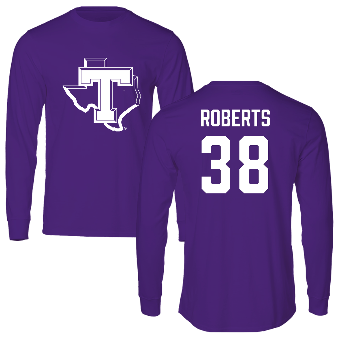 Tarleton State University Football Purple Performance Long Sleeve - #38 Roddrick Roberts