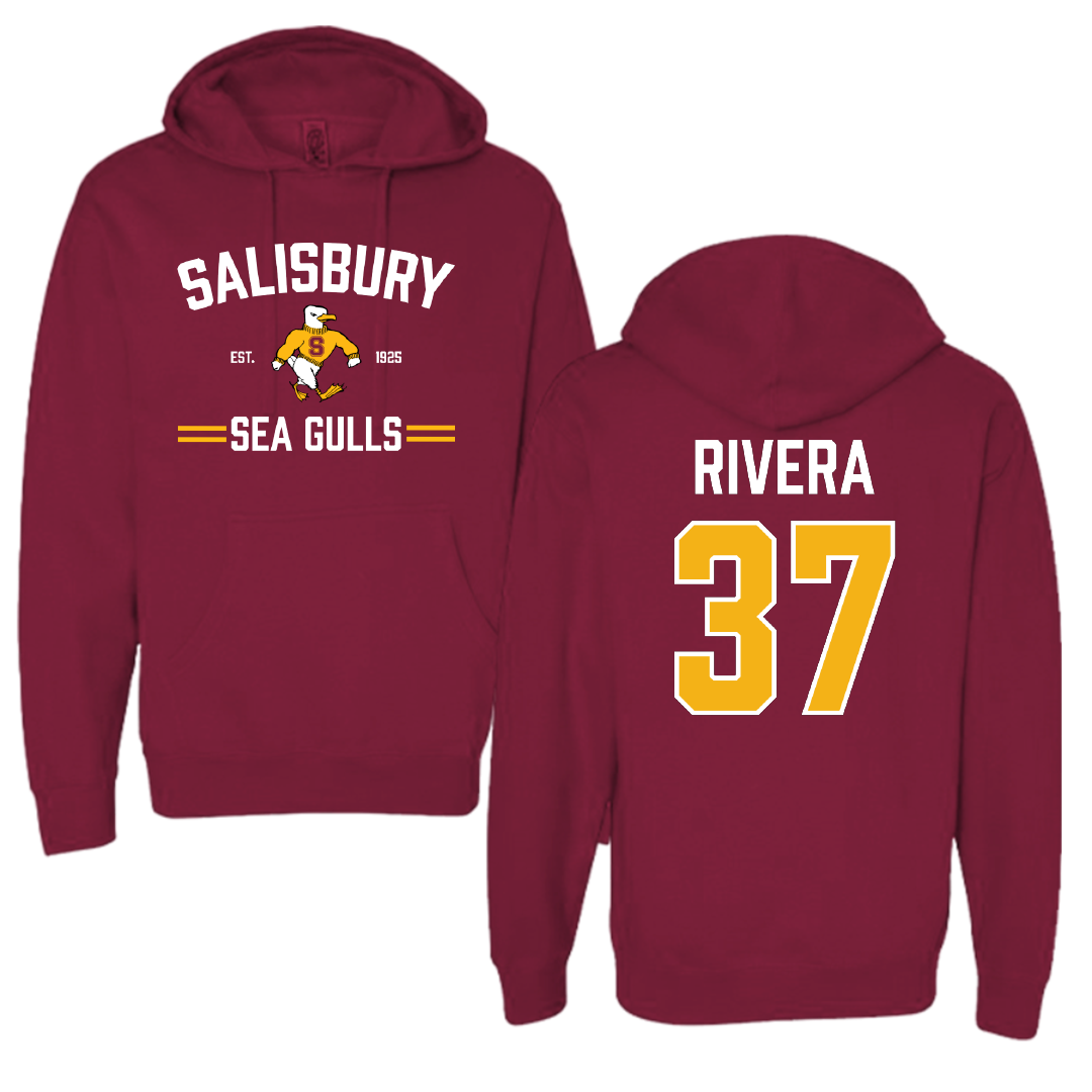 Salisbury University Baseball Maroon General Hoodie - #37 Joshua Rivera