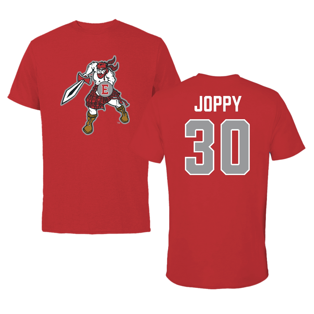 PennWest Edinboro Football Red Tee - #30 Shamarr  Joppy
